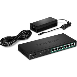 TRENDnet TPE-TG84 8-Port PoE+ Unmanaged Gigabit Switch, 30W/Port, Wall mountable